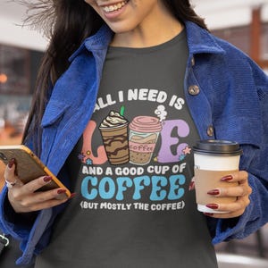 Sarcastic Love and Coffee Retro Shirt, Funny Caffeine Addict Gift, Vintage Java Lover Tee, Cute Morning Espresso Shirt, Coworker Present