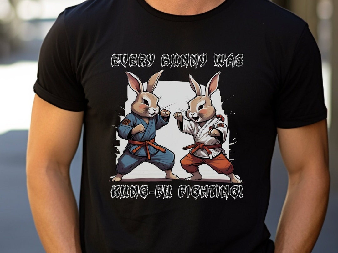 Mma Rabbit Martial Arts Kung Fu Fighting Shirt, Funny Bunny Rabbit Song Parody T ...