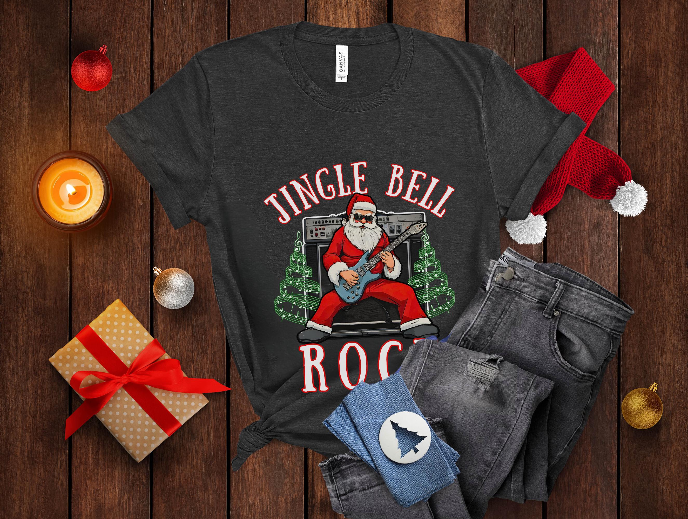 Santa Jingle Bell Rock Concert Shirt, Christmas Holiday Season Rock and ...