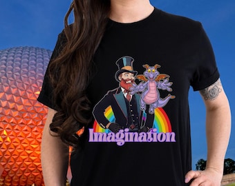 Dreamfinder Figment Disney Shirt Epcot Colorful Purple Dragon One Little Spark Imagination Epcot Shirt Bella Canvas 3001 Figments Pigments