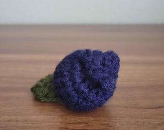 Crochet Blueberry Charm | Fruit | Berry | Amigurumi | Bag Accessory | Decoration