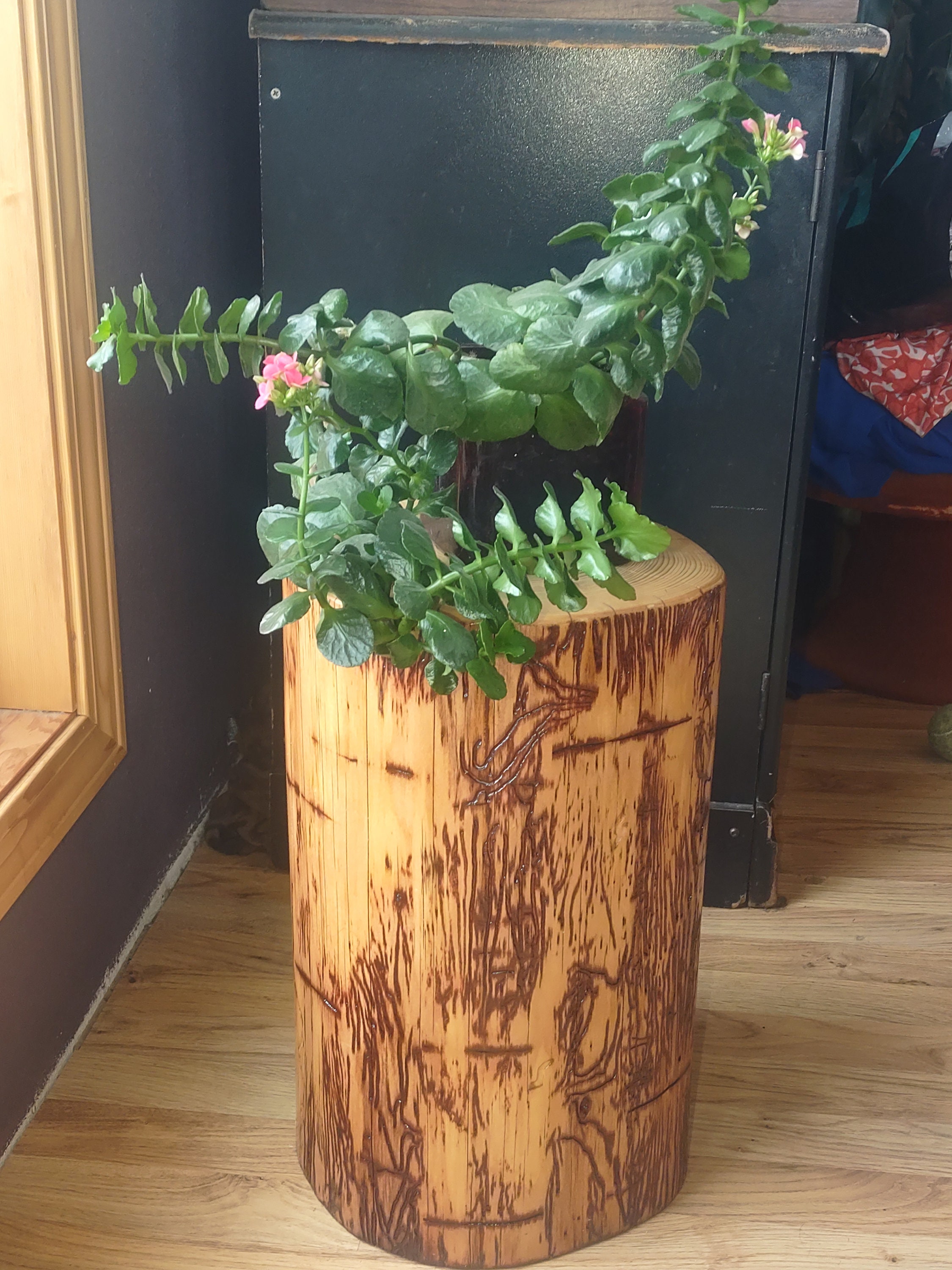 Wood Log End Table Etsy