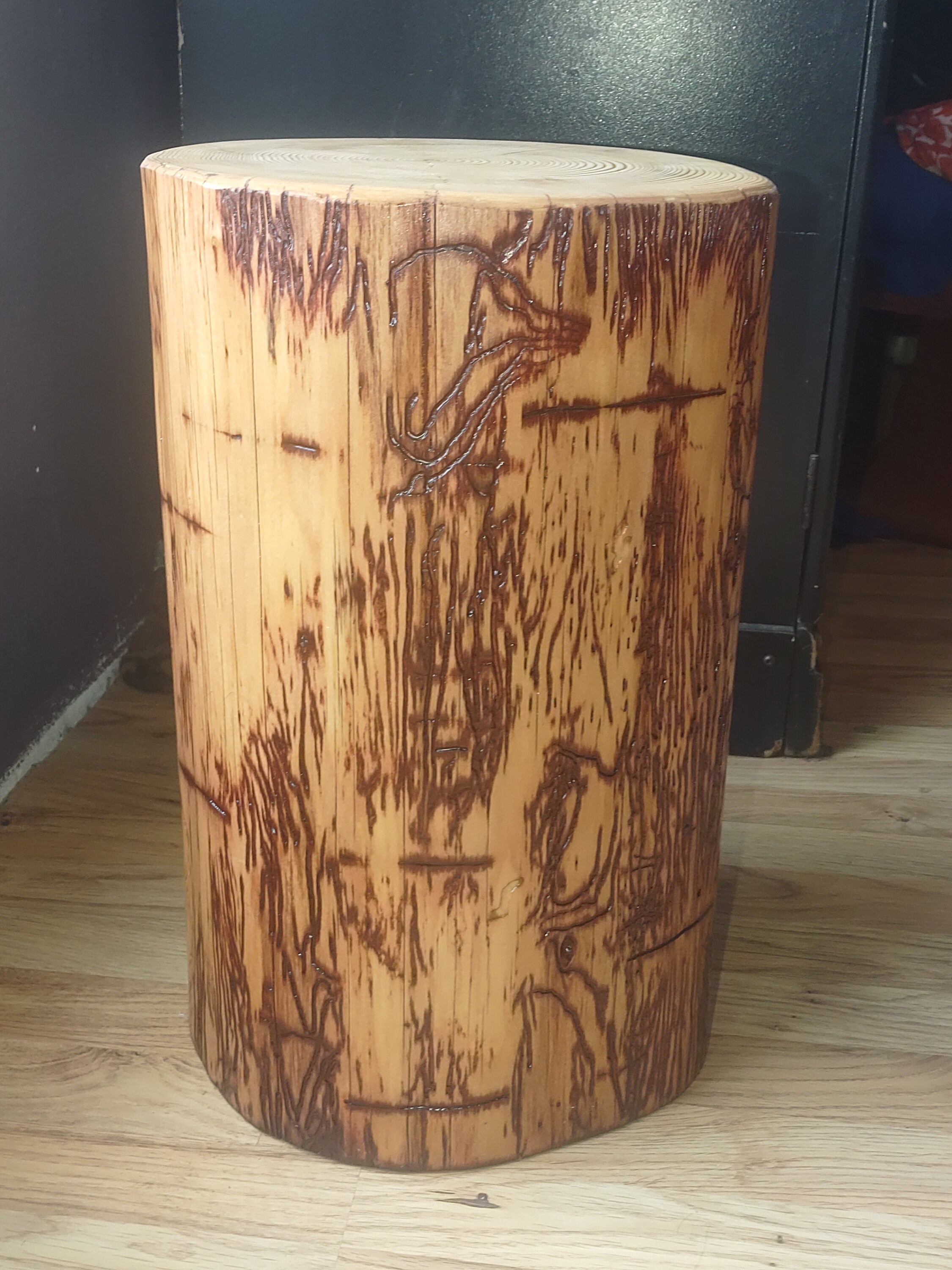 Wood Log End Table Etsy