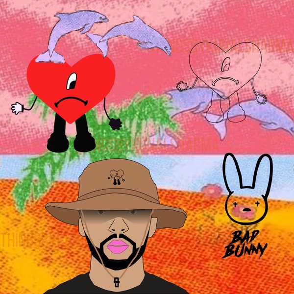 Bad Bunny SVG | Un Verano Sin ti | Digital download | Sad Heart | PNG | EPS | Bad Bunny Logo | Bebesota | Ojitos Lindos| Tarot | Un Ratito