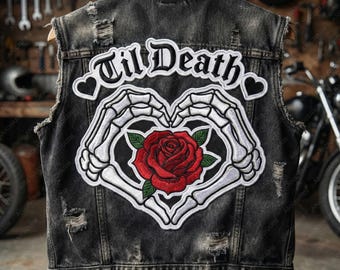 Til Death PNG, Skeleton Heart Hands Red Rose, Gothic Sublimation Design, Digital File