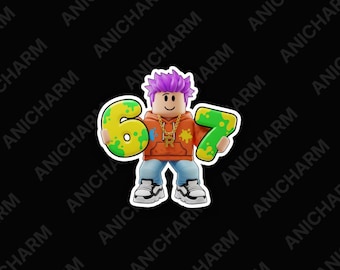 Six Seven 67 Block Hero PNG, 3D Game Character Art, Gamer Sublimation Design File