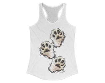 Puppy Paws Tank, Dog Mom Racerback, Animal Lover Tee, Dog Dad Gift, Doggy Grandma Shirt, Women's Tank