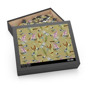 BUGS! Puzzle (120, 252, 500-Piece) Jigsaw Puzzle | Art Puzzle | Puzzle for Nature Lovers | Gardener&#39;s Gift | Pond Themed Puzzle