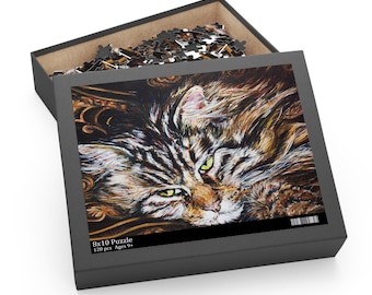 Spunky Puzzle (120, 252, 500-Pc.) Jigsaw Puzzle | Animal Puzzle | Puzzle for Cat Lovers | Pet Lover Gift | Cat Themed Puzzle, Everyday Gift!