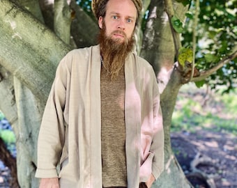 Handcrafted Cotton Kimono Shirt: Relaxed Fit Boho Jacket