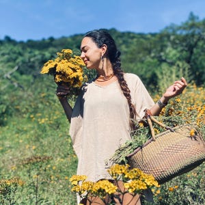 Kaftan..T-shirt..bohotop..tuniek, camisola..zandkleurige top.