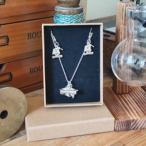 Graduate Halskette und Ohrring Set |  Beinhaltet kostenlosen Versand Geschenkkarte | 925er Silber |  Studenten-Abschluss-Feier-Geschenk