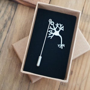 Pin de Neurona / Incluye envío gratis, caja de regalo y tarjeta de regalo / Regalo para científicos, médicos, psicólogos, estudiantes, profesores, sombreros, solapas, hiyab.