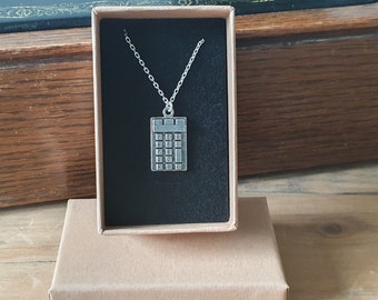 Rekenmachineketting, 925 sterlingzilveren ketting, wiskundecadeau