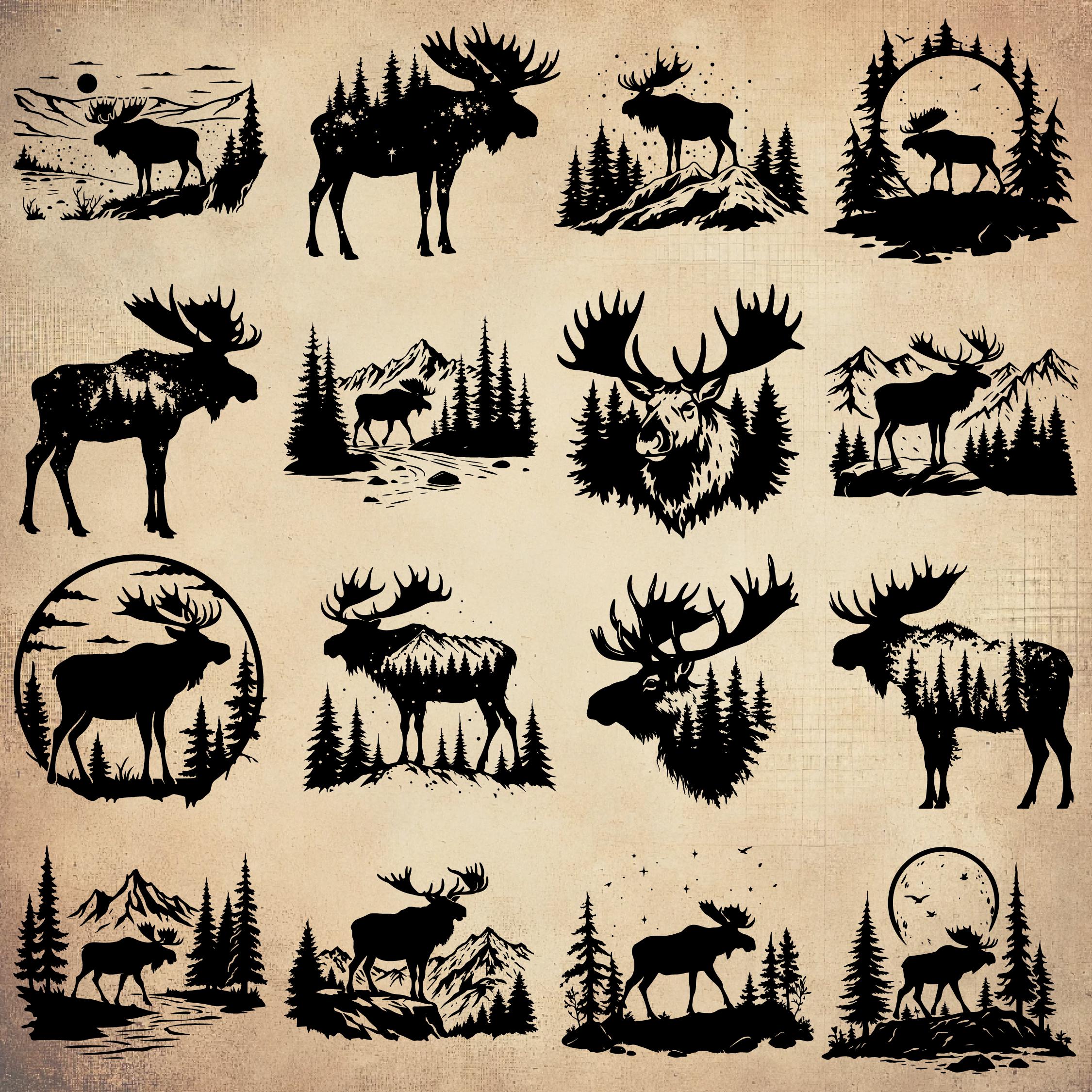 Moose Riders Svg Moose SVG Bundle (70 SVG & PNG Files) Instant Download, Commercial Use ...