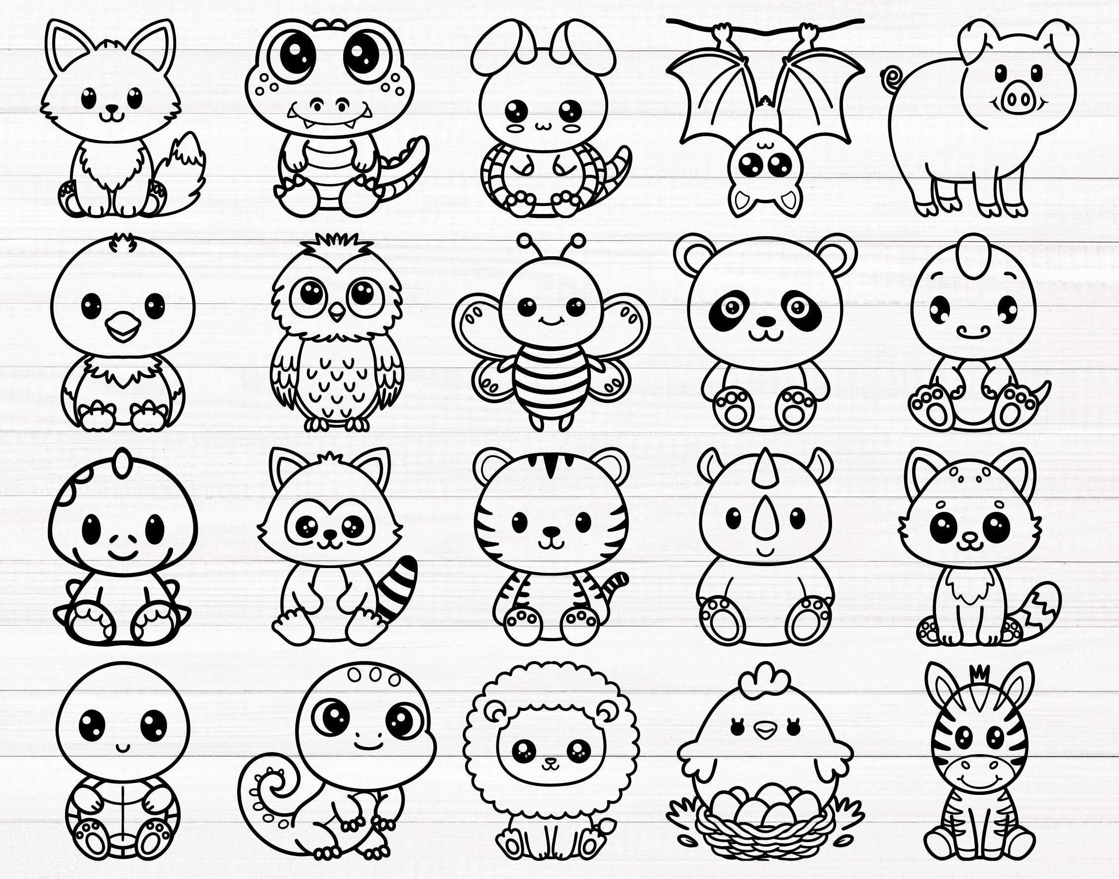 Cute Animals SVG Bundle (100 SVG & PNG Files) Instant Download ...