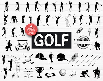 60 Golf SVG Bundle, Golfing Design Svg, Golf Monogram Svg, Golf Ball Svg, Golf Vector, Golf Name, Golf Club Svg, Golf Silhouette