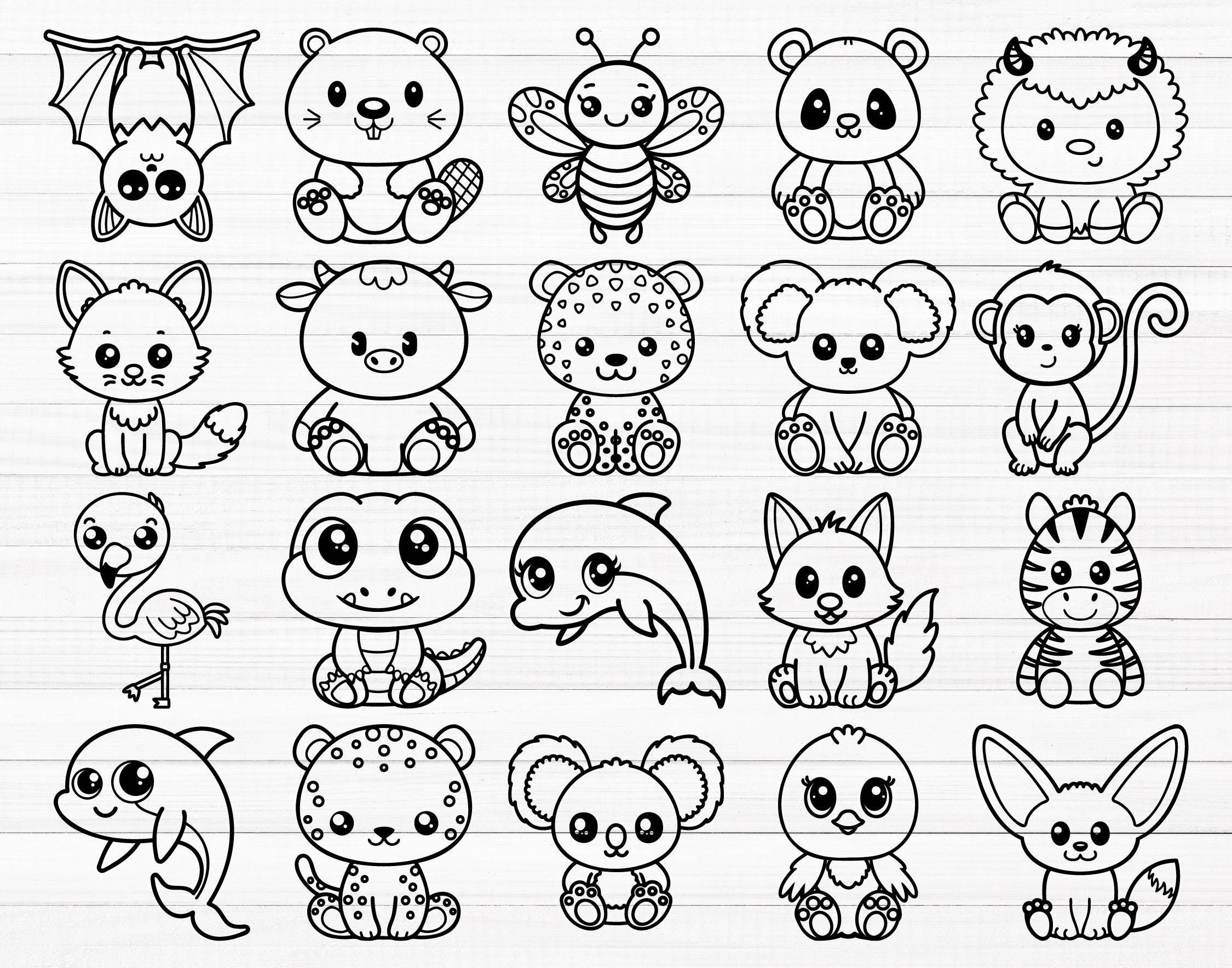 Cute Animals SVG Bundle (100 SVG & PNG Files) Instant Download ...