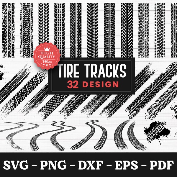 Tire Track SVG, Tire Tracks Bundle, Tire Track Pattern SVG, Tire Dirt Marks Svg, Mud Tire Track,  Tire Track Clipart, Tracks Silhouette