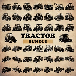 Tractor SVG Bundle, Vintage Tractor Svg, Modern Tractor Svg, Farm Svg, Agriculture Svg, Tractor Clipart, Tractor Png, Commercial Use