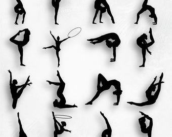 Gymnastics SVG Bundle, Gymnast Svg, Sport Athlete Girl, Gymnastics Png, Gymnast Png, Gymnastics Silhouette Cricut, Gymnast Vector