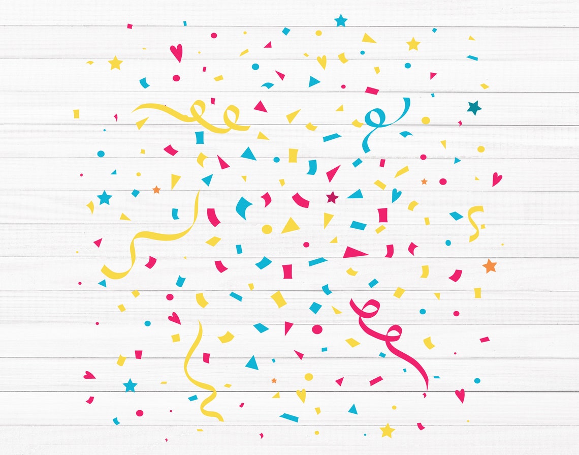 Colorful Confetti Streamers Svg, Confetti Svg, Party Streamer Svg