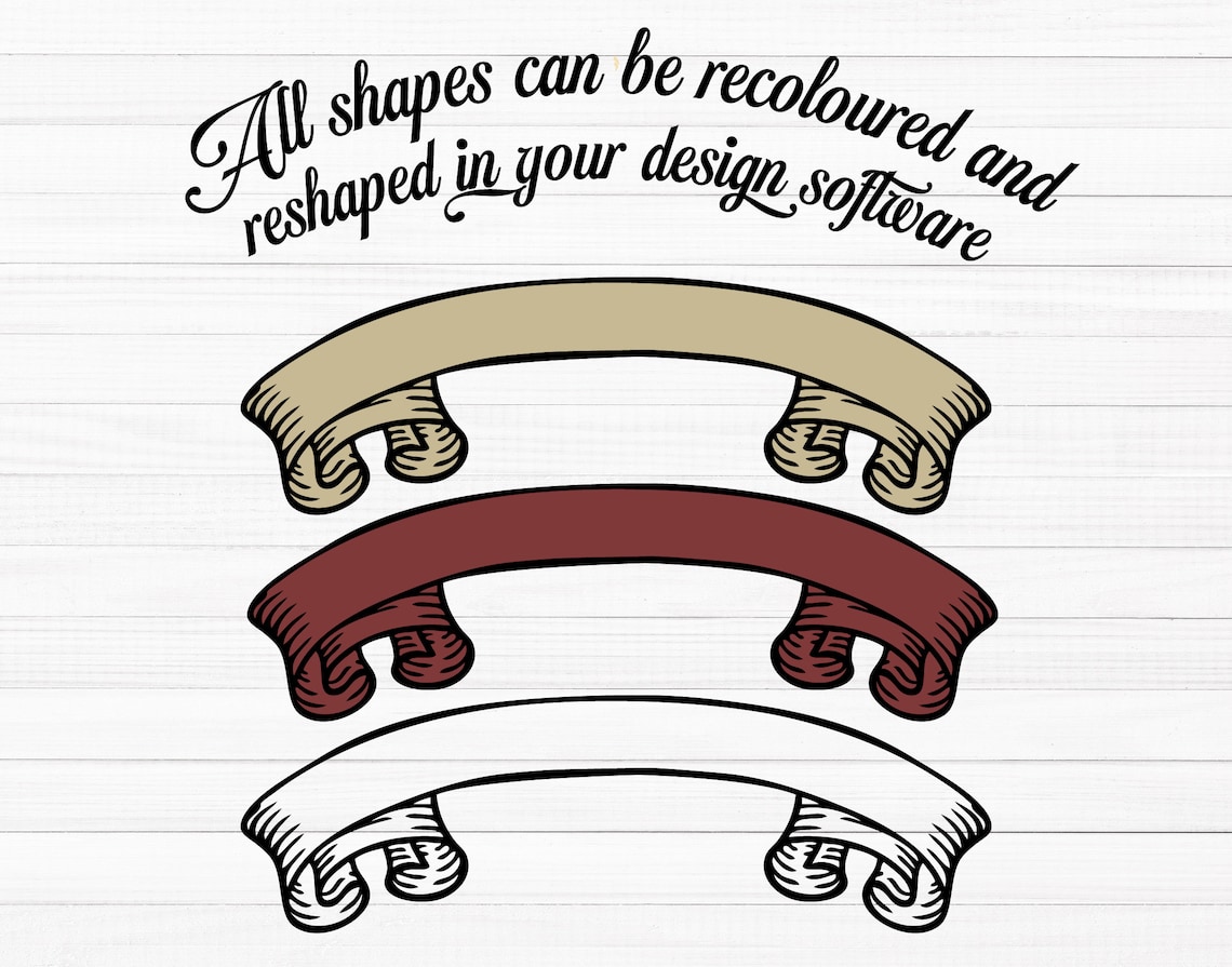 Banner Ribbon Svg, Banner Svg Bundle, Retro Scroll Clipart, Banner Png