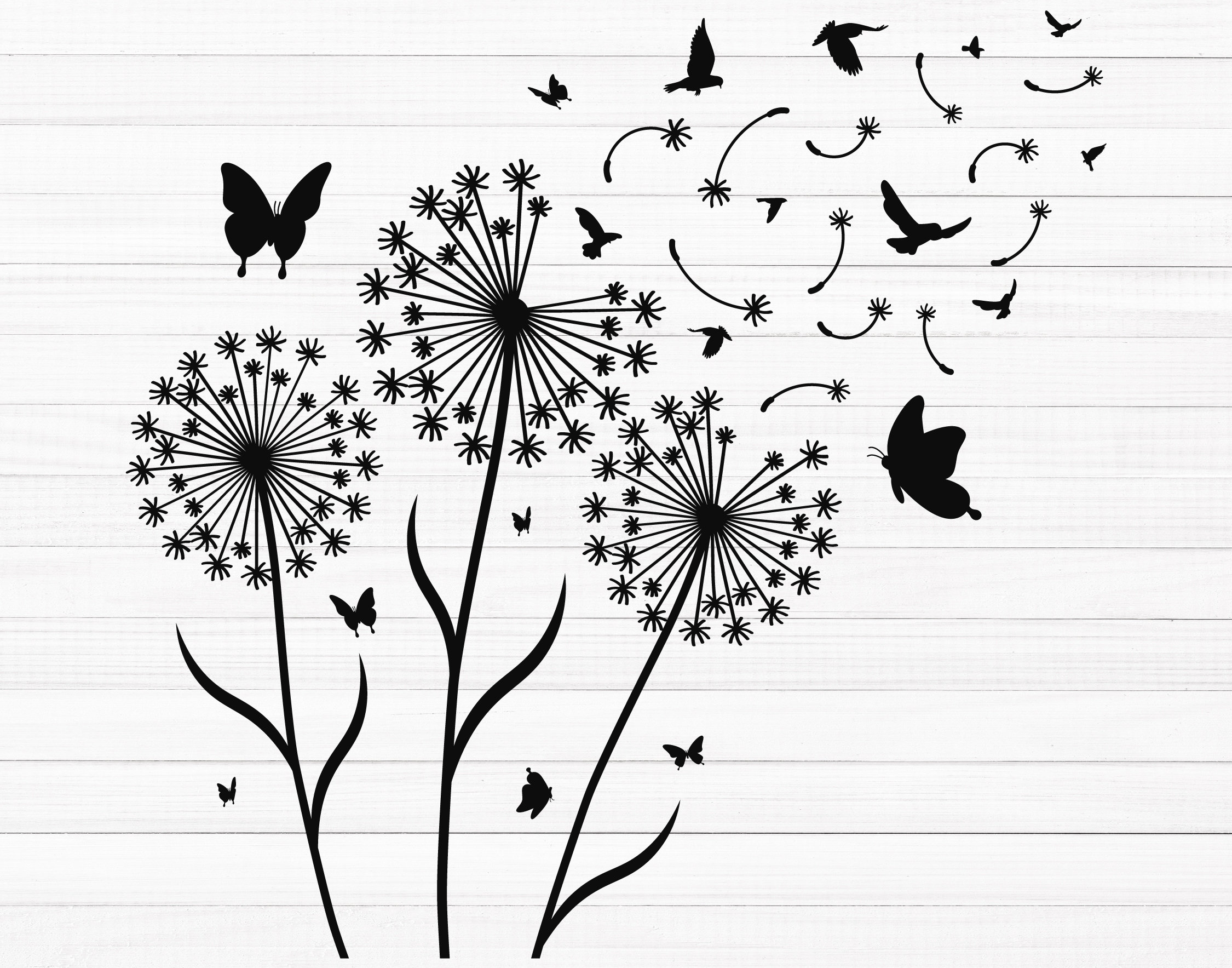 Dandelion SVG, Floral SVG, Dandelion Svg Bundle, Dandelion Png, Flower Svg, Dandelion Clipart, Wild Flower, Digital Download