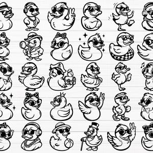 Rubber Duck SVG Bundle, Cute Baby Duck Svg, Rubber Duck Clipart, Duck Vector, Bath Duck Silhouette, Duck Cut File, Rubber Duck Png