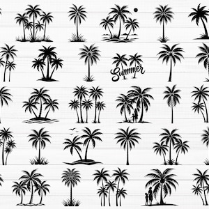 Palm Tree SVG, Palm Tree Svg Bundle, Palm Tree Silhouette, Palm Tree Clipart, Palm Png, Tropical Palm Svg, Palm Tree Decal, Palm Cut File