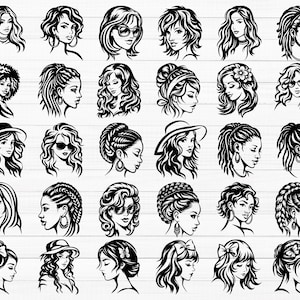 Woman SVG, Woman Silhouette, Woman Face Svg, Elegant Woman Svg, Fashion Woman Svg, Woman Outline Svg, Beautiful Woman Svg, Woman Png