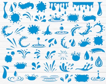 Water Drops Svg, Splash Svg, Water Svg, Rain Drops Svg, Raining Svg, Rain Svg, Water Droplet Cricut, Water Drop Vector, Water Drop Clip Art