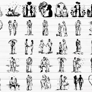 Couple Svg, Lovers Svg, Couple Silhouette, Husband Wife Svg, Couple Clipart, Anniversary Svg, Husband And Wife Silhouette, Couple Png image 2