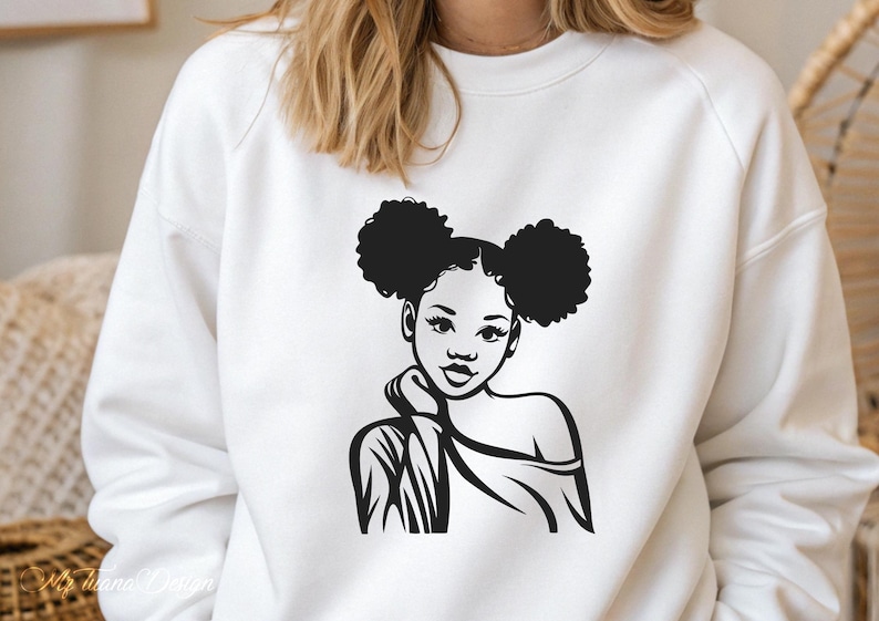 Afro Woman SVG, Afro Girl Svg, Afro Queen Svg, Afro Svg Cut File, Black Queen Svg, Afro Hair Svg, Beautiful Black Woman Svg, Afro Woman Png image 2
