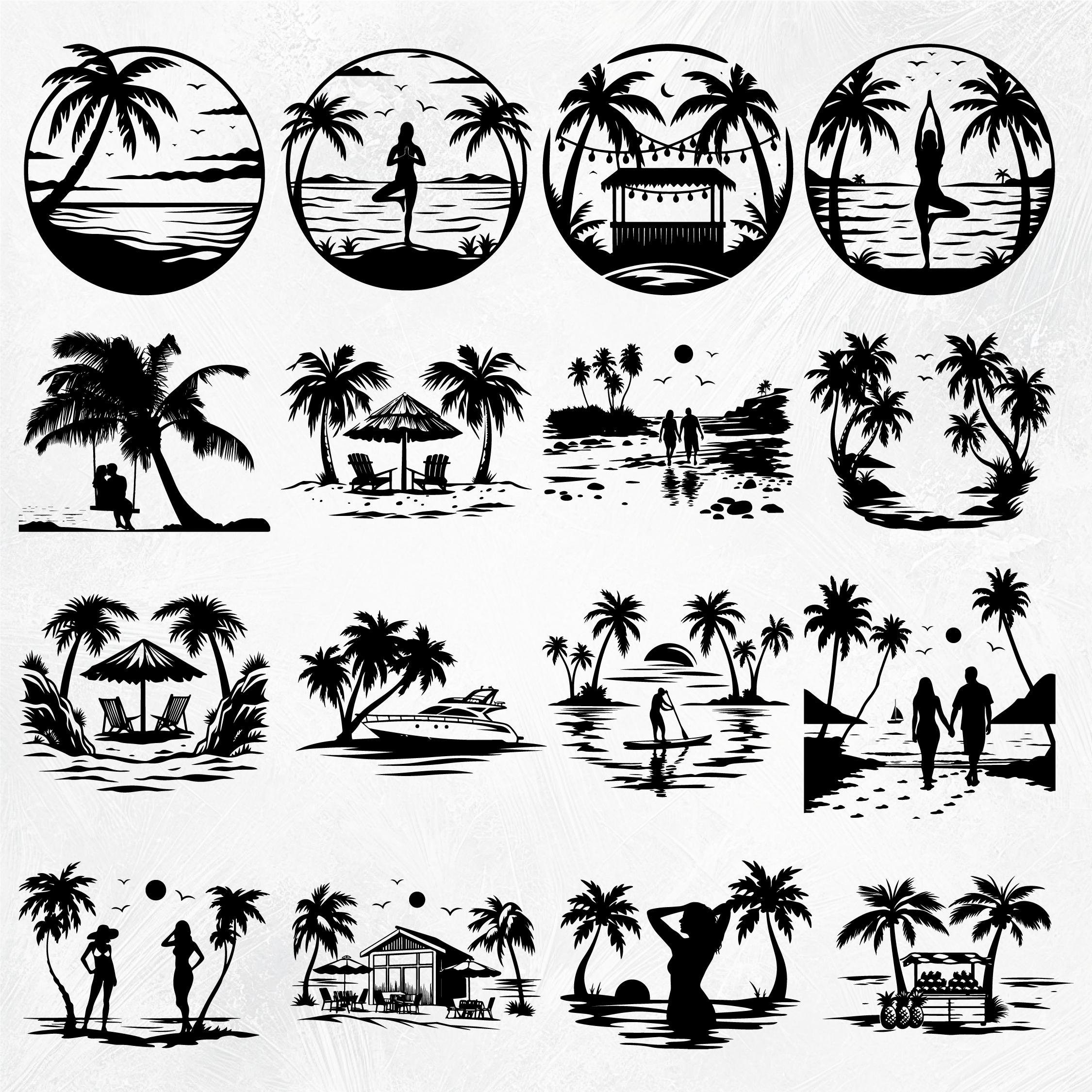 Beach Scene SVG Bundle (70 SVG & PNG Files) Instant Download ...