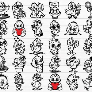 Cute Duck SVG Bundle, Funny Duck Svg, Cartoon Duck Svg, Animal Svg, Cute Baby Duck Svg, Duck Clipart, Duck Svg, Duck Silhouette, Duck Png