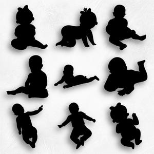 Baby Svg, Baby Silhouette, Child Silhouette, Baby Clipart, Kids Clipart, Child Silhouettes, Baby Shape, Baby Cutting File, Baby Sublimation