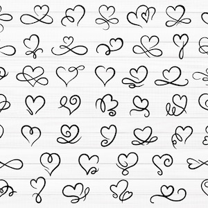 Herzen SVG-Bundle, Hand gezeichnetes Herz SVG, Herz SVG, Offenes Herz SVG, Gekritzel Herz SVG, Skizze Herz SVG, Liebe dafür, Valentine Zeichen, Png