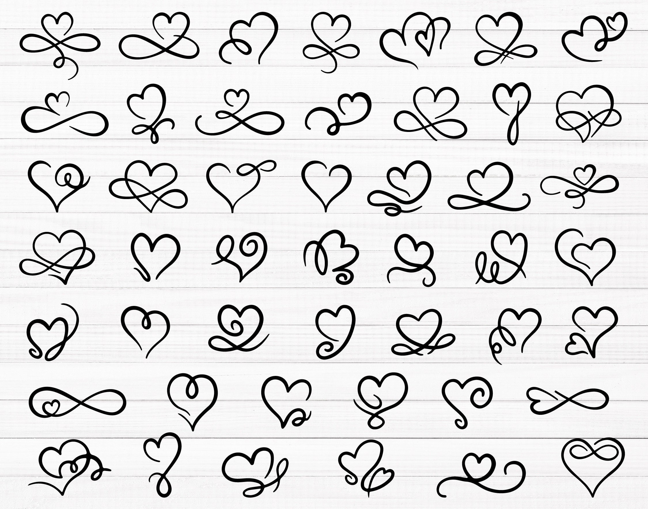 Paquete SVG de corazón (240 archivos SVG y PNG). Descarga instantánea ...