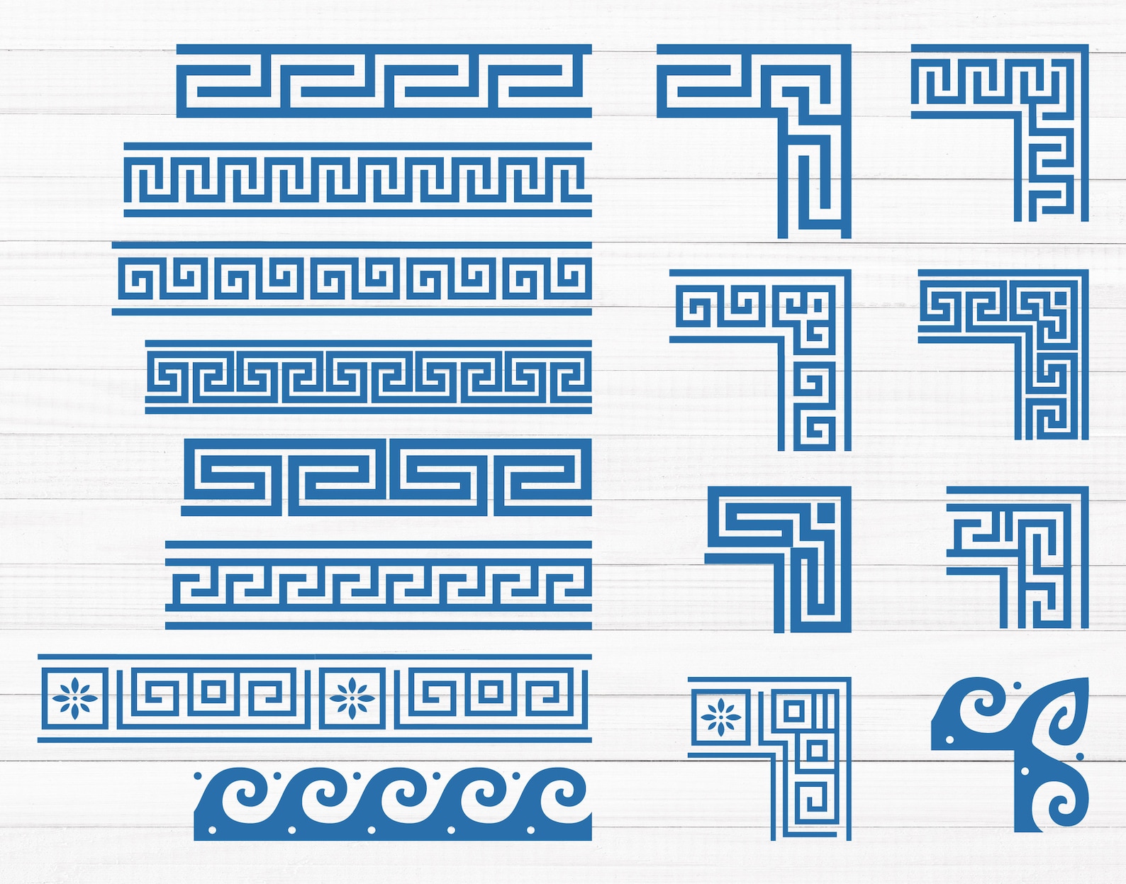 Greek Decorative Border SVG Bundle (16 Files: SVG, PNG & More) Instant ...