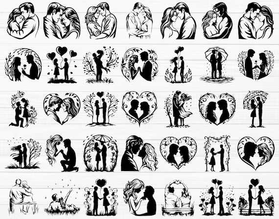 Couple Svg, Lovers Svg, Couple Silhouette, Husband Wife Svg, Couple Clipart, Anniversary Svg, Husband And Wife Silhouette, Couple Png