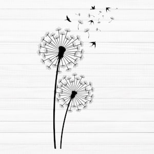 Dandelion SVG, Floral SVG, Dandelion Svg Bundle, Dandelion Png, Flower Svg, Dandelion Clipart, Wild Flower, Digital Download