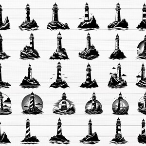Lighthouse SVG, Lighthouse Svg Bundle, Lighthouse Silhouette, Lighthouse Clipart, Lighthouse Png, Lighthouse Vector, Ocean Lighthouse Svg
