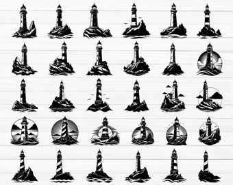 Lighthouse SVG, Lighthouse Svg Bundle, Lighthouse Silhouette, Lighthouse Clipart, Lighthouse Png, Lighthouse Vector, Ocean Lighthouse Svg