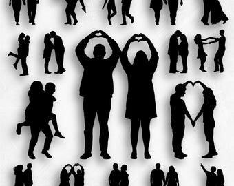 SVG de pareja romántica, silueta de pareja, SVG de marido y mujer, SVG de amantes, imágenes prediseñadas de pareja, SVG de aniversario, silueta de marido y mujer, PNG