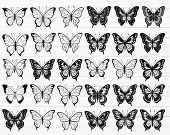 Butterfly SVG Bundle (60 Files: SVG, PNG & More) Instant Download, Commercial Use