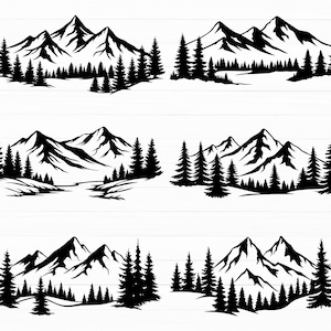 Mountain SVG, Nature Svg, Mountain Cut Files, Mountain Silhouette, Mountain Bundle, Mountain Clipart, Mountain Design, Mountain Vector, Png
