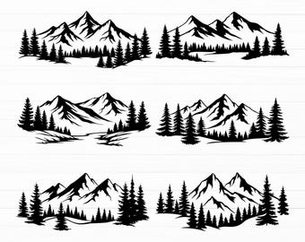 Mountain SVG, Nature Svg, Mountain Cut Files, Mountain Silhouette, Mountain Bundle, Mountain Clipart, Mountain Design, Mountain Vector, Png