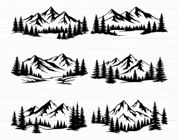 Mountain SVG, Nature Svg, Mountain Cut Files, Mountain Silhouette, Mountain Bundle, Mountain Clipart, Mountain Design, Mountain Vector, Png