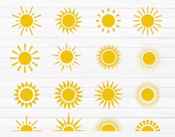 Sun SVG Bundle (16 Files: SVG, PNG & More)